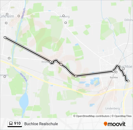 Автобус 910: карта маршрута