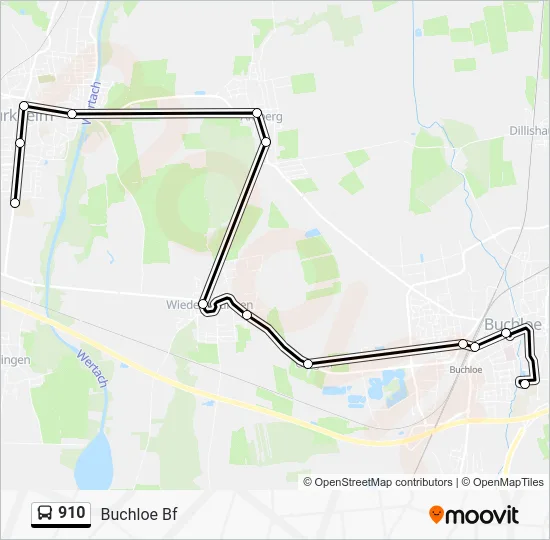 Автобус 910: карта маршрута