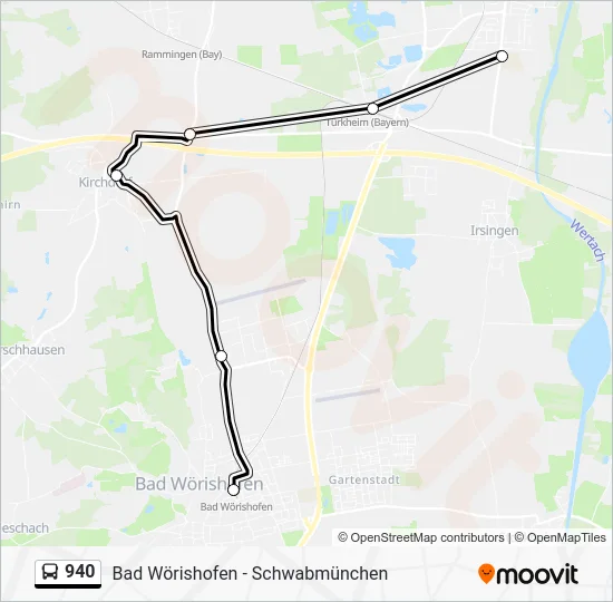 Автобус 940: карта маршрута