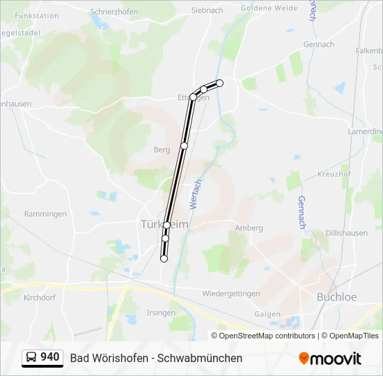 Автобус 940: карта маршрута