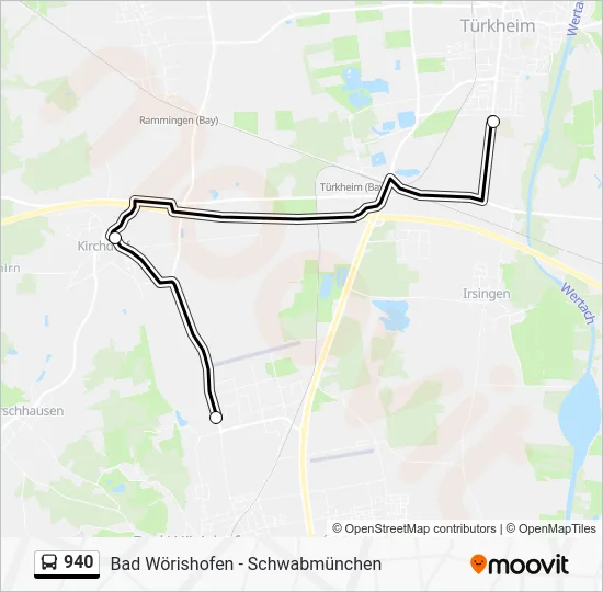 Автобус 940: карта маршрута