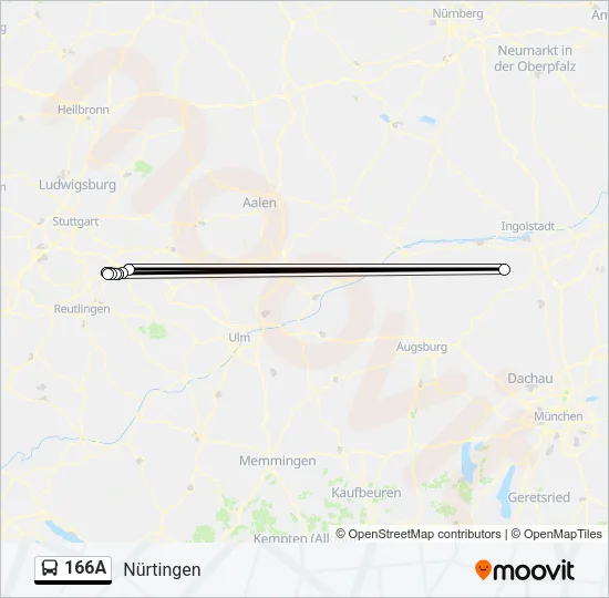 166A Bus Line Map