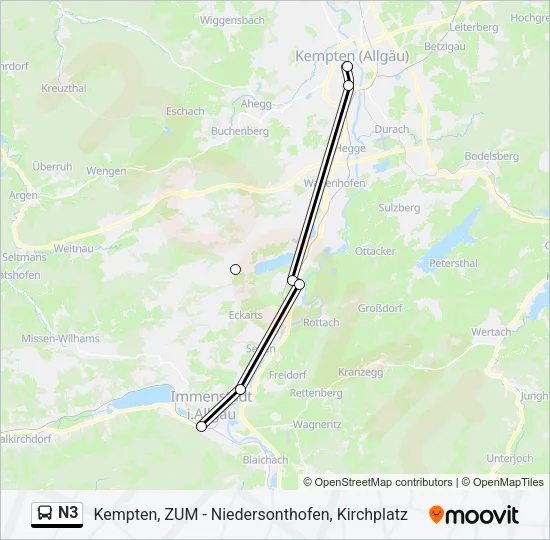 N3 Bus Line Map
