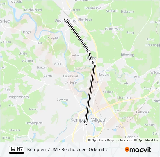 Автобус N7: карта маршрута