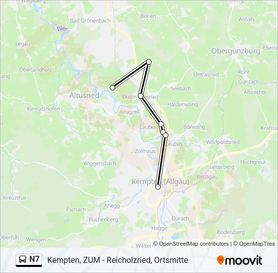 Автобус N7: карта маршрута