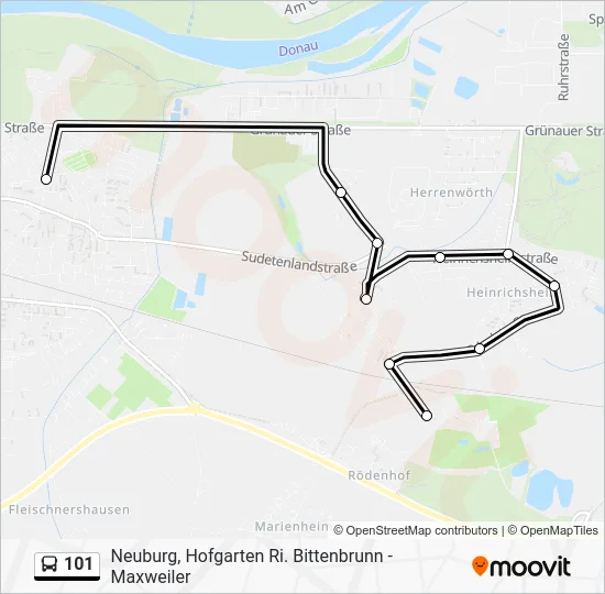 Автобус 101: карта маршрута