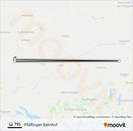 793 Bus Line Map