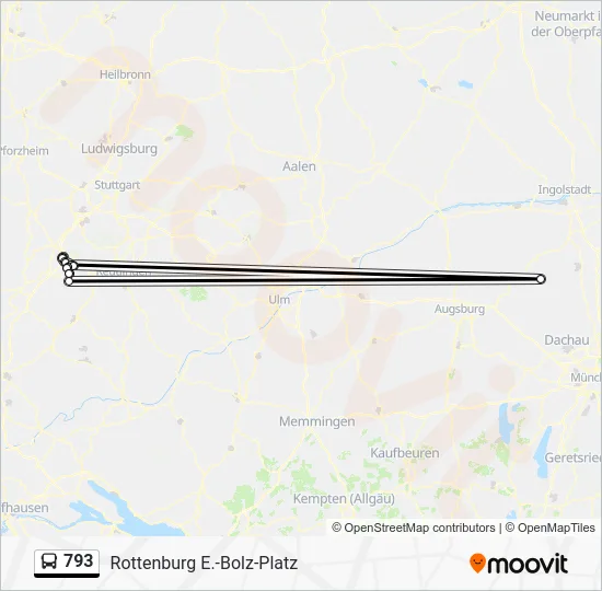 Автобус 793: карта маршрута