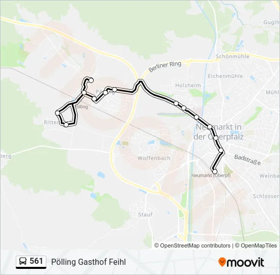 561 Bus Line Map