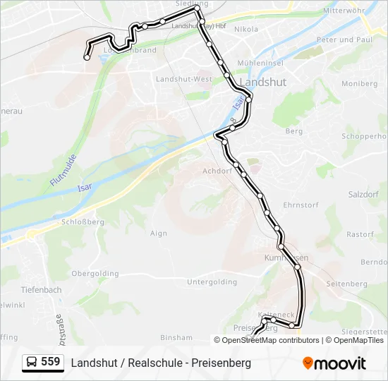 Автобус 559: карта маршрута