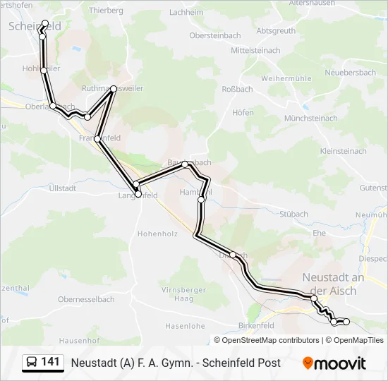 Автобус 141: карта маршрута