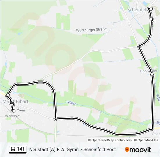Автобус 141: карта маршрута