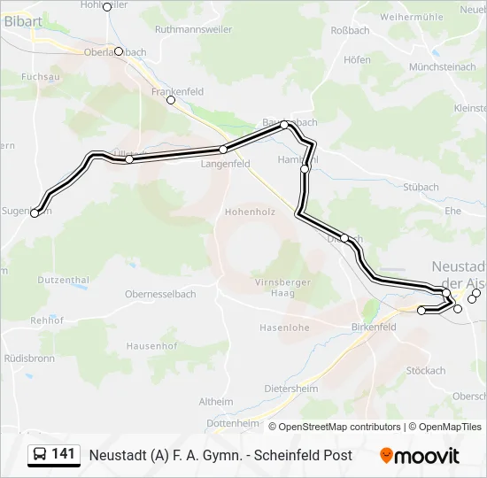 Автобус 141: карта маршрута