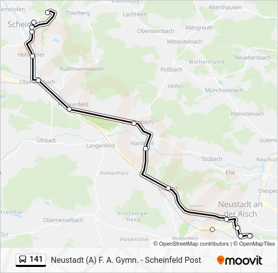 Автобус 141: карта маршрута