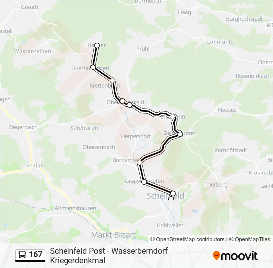 Автобус 167: карта маршрута