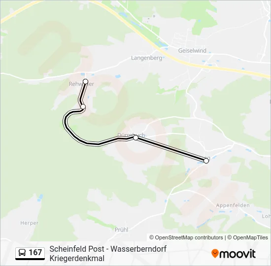 Автобус 167: карта маршрута