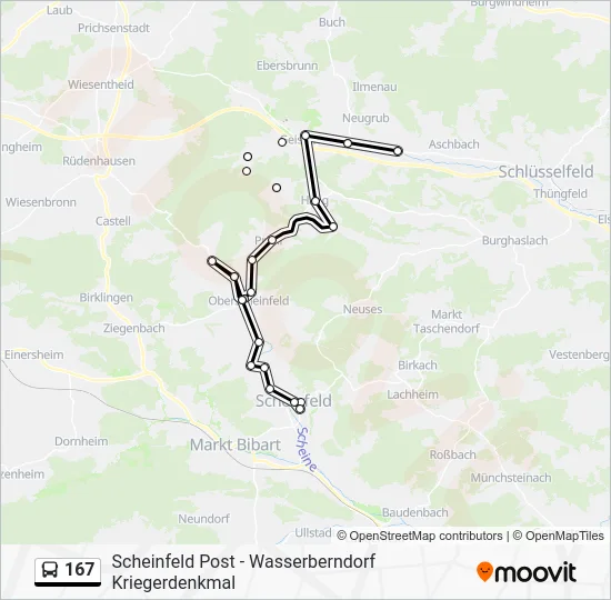 Автобус 167: карта маршрута