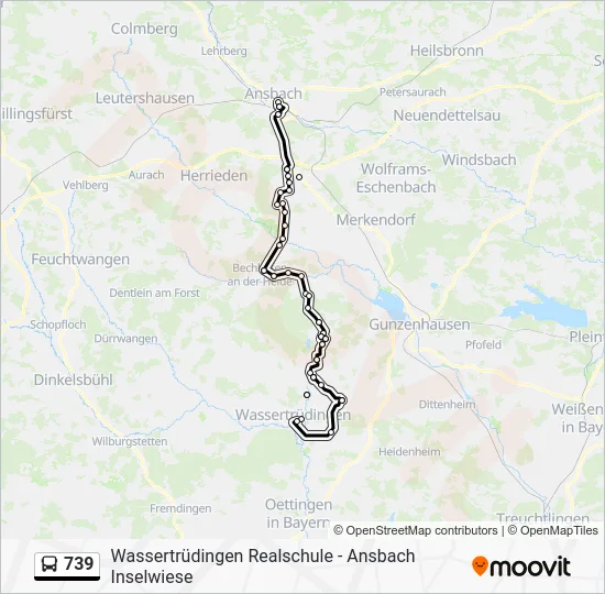 Автобус 739: карта маршрута