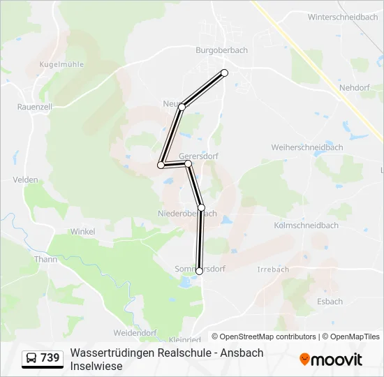 Автобус 739: карта маршрута