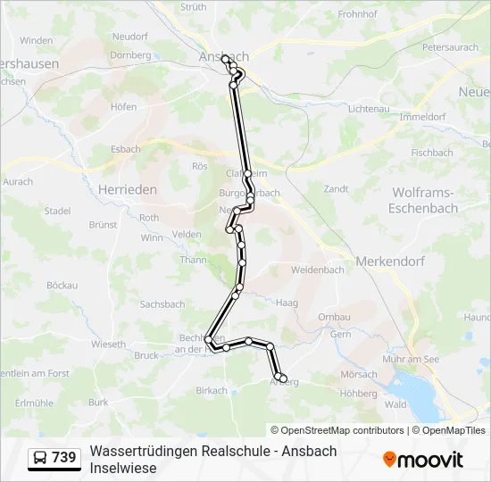 Автобус 739: карта маршрута