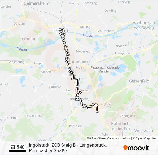 540 Bus Line Map