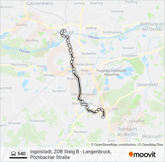 540 Bus Line Map