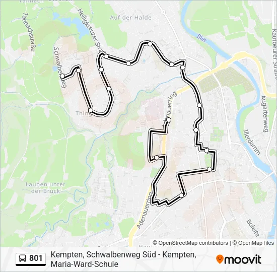Автобус 801: карта маршрута