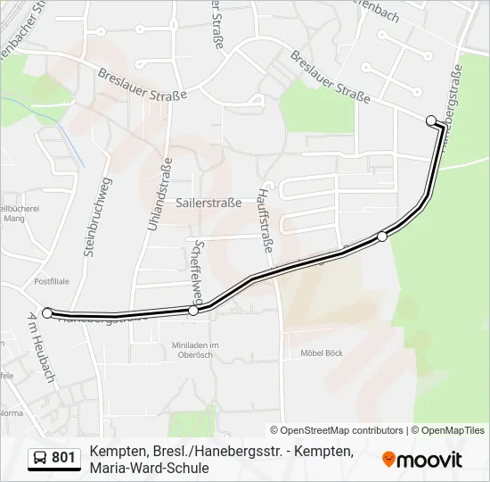 Автобус 801: карта маршрута