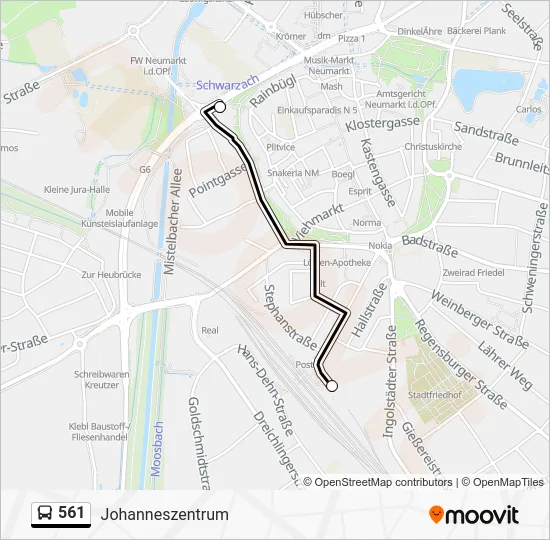 Автобус 561: карта маршрута