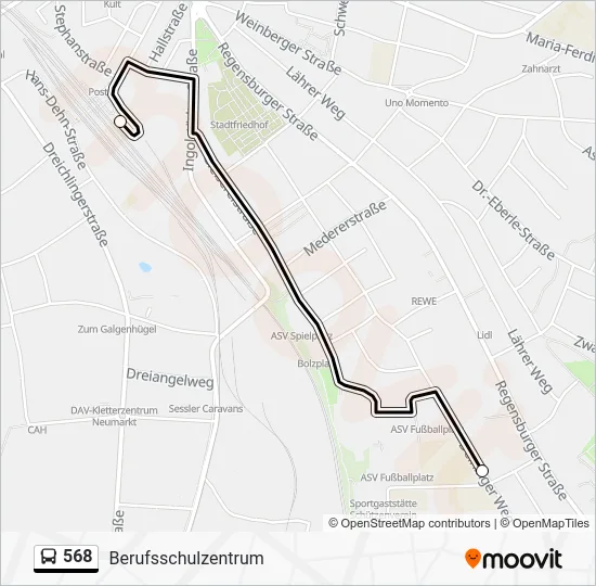 Автобус 568: карта маршрута
