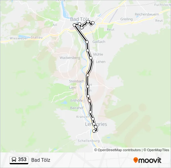 Автобус 353: карта маршрута