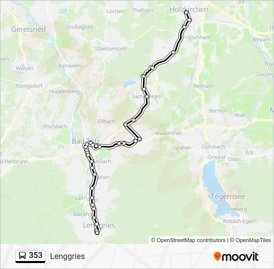 Автобус 353: карта маршрута