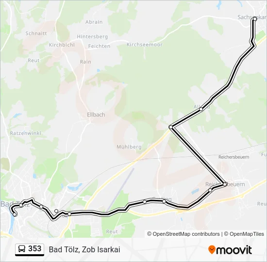 Автобус 353: карта маршрута