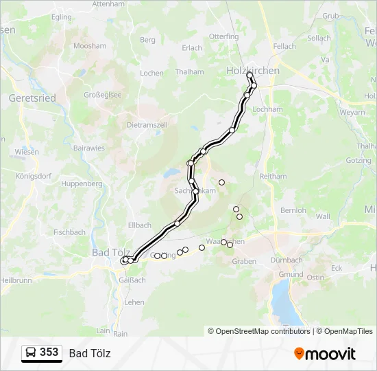 Автобус 353: карта маршрута