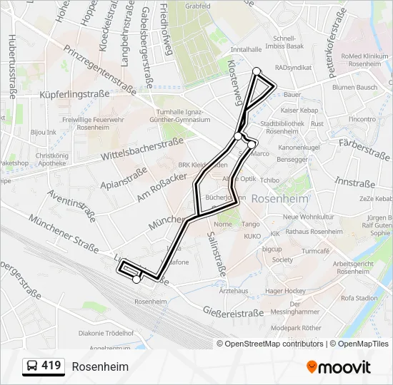 Автобус 419: карта маршрута