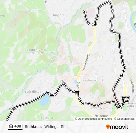 Автобус 400: карта маршрута