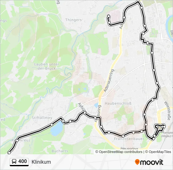 Автобус 400: карта маршрута