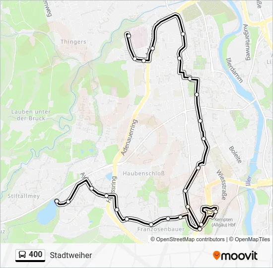 Автобус 400: карта маршрута