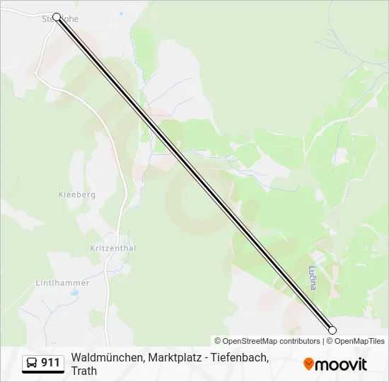 Автобус 911: карта маршрута