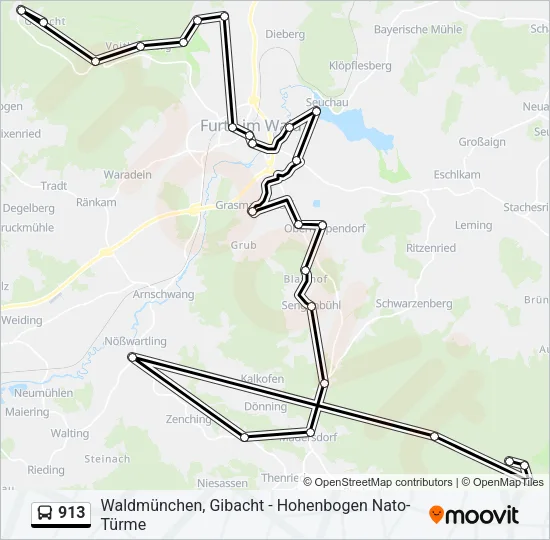 913 Bus Line Map