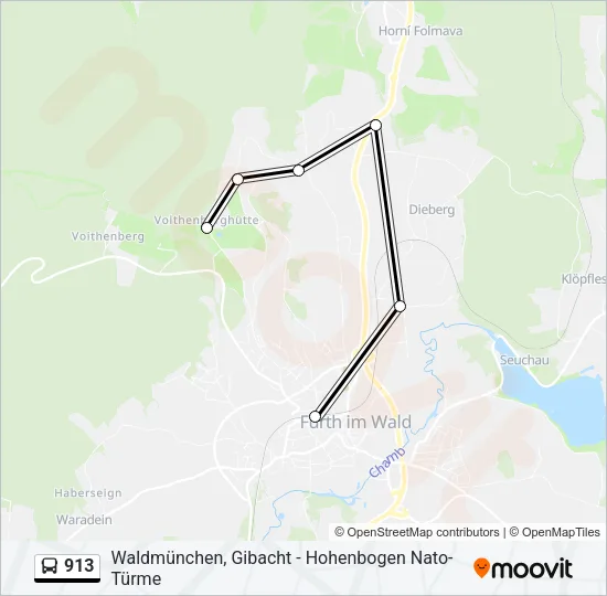 913 Bus Line Map