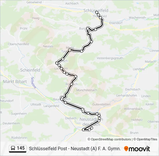 Автобус 145: карта маршрута
