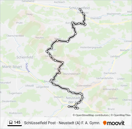 Автобус 145: карта маршрута