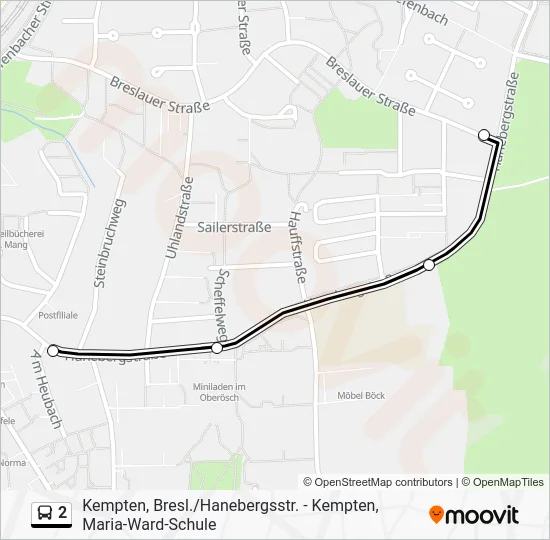 Автобус 2: карта маршрута