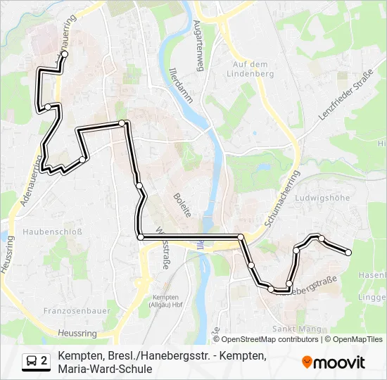 Автобус 2: карта маршрута