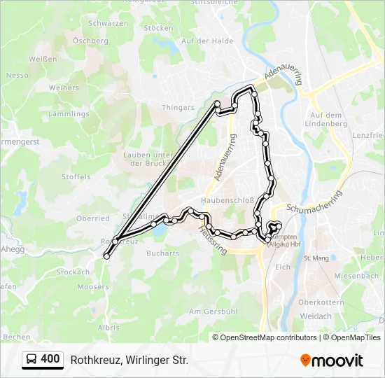 Автобус 400: карта маршрута