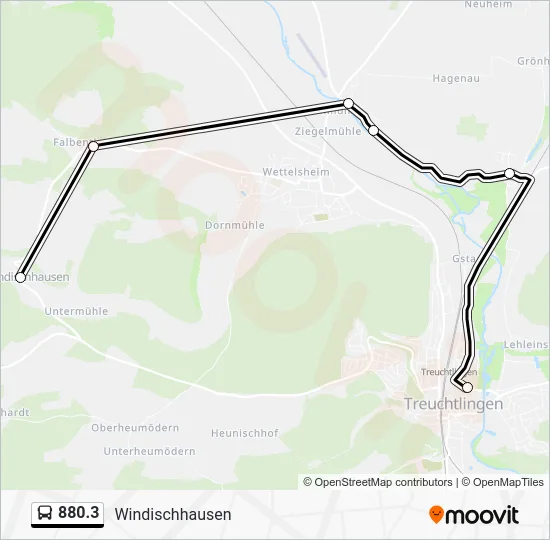 Автобус 880.3: карта маршрута
