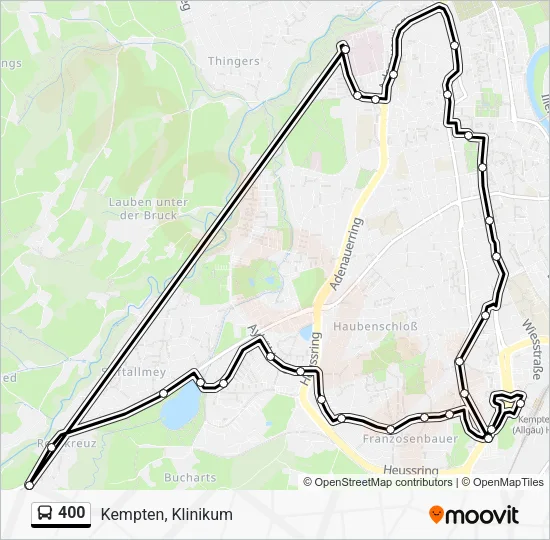 Автобус 400: карта маршрута