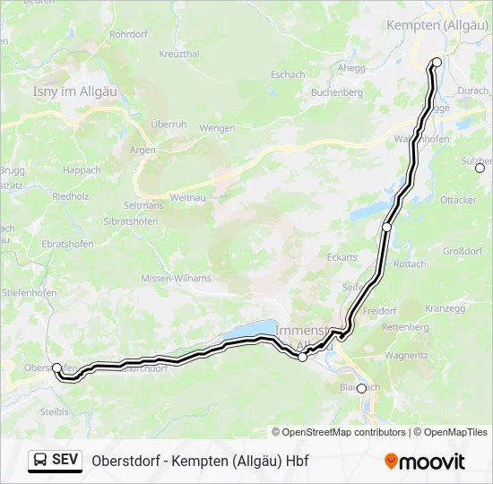 Автобус SEV: карта маршрута