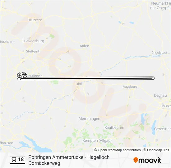 Автобус 18: карта маршрута